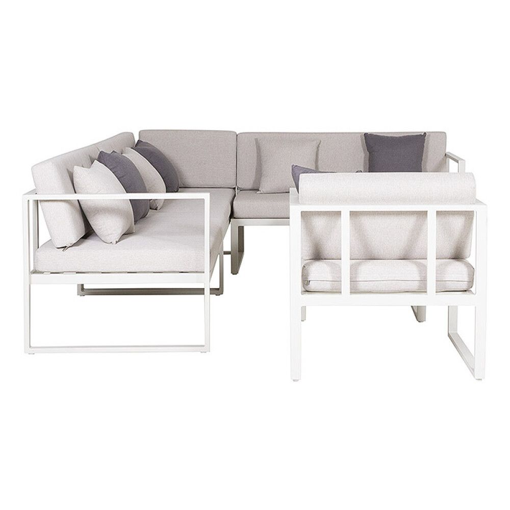 Nurgadiivan Sensum Skepparholmen, valge raam/liivakarva pehmendused