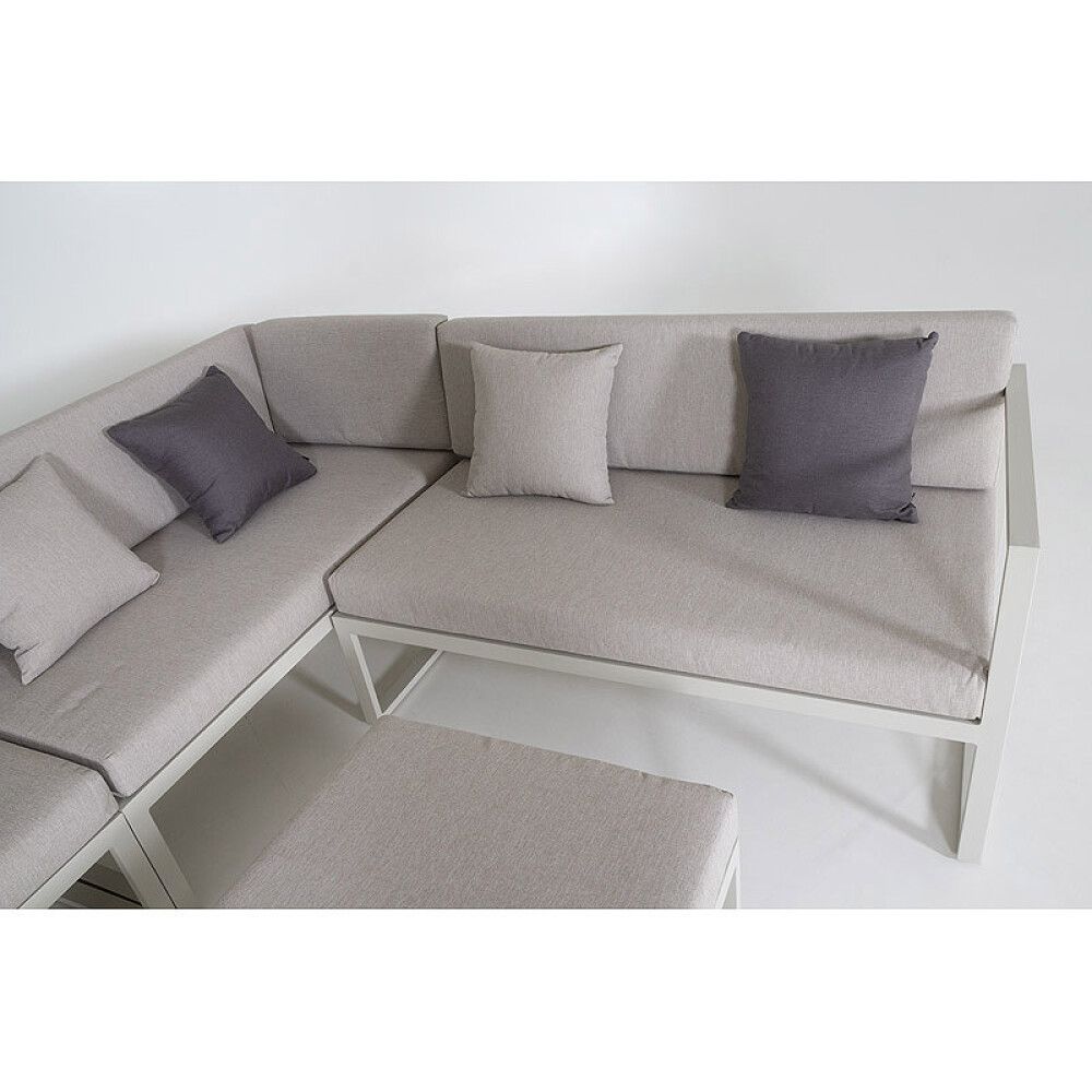 Nurgadiivan Sensum Skepparholmen, valge raam/liivakarva pehmendused