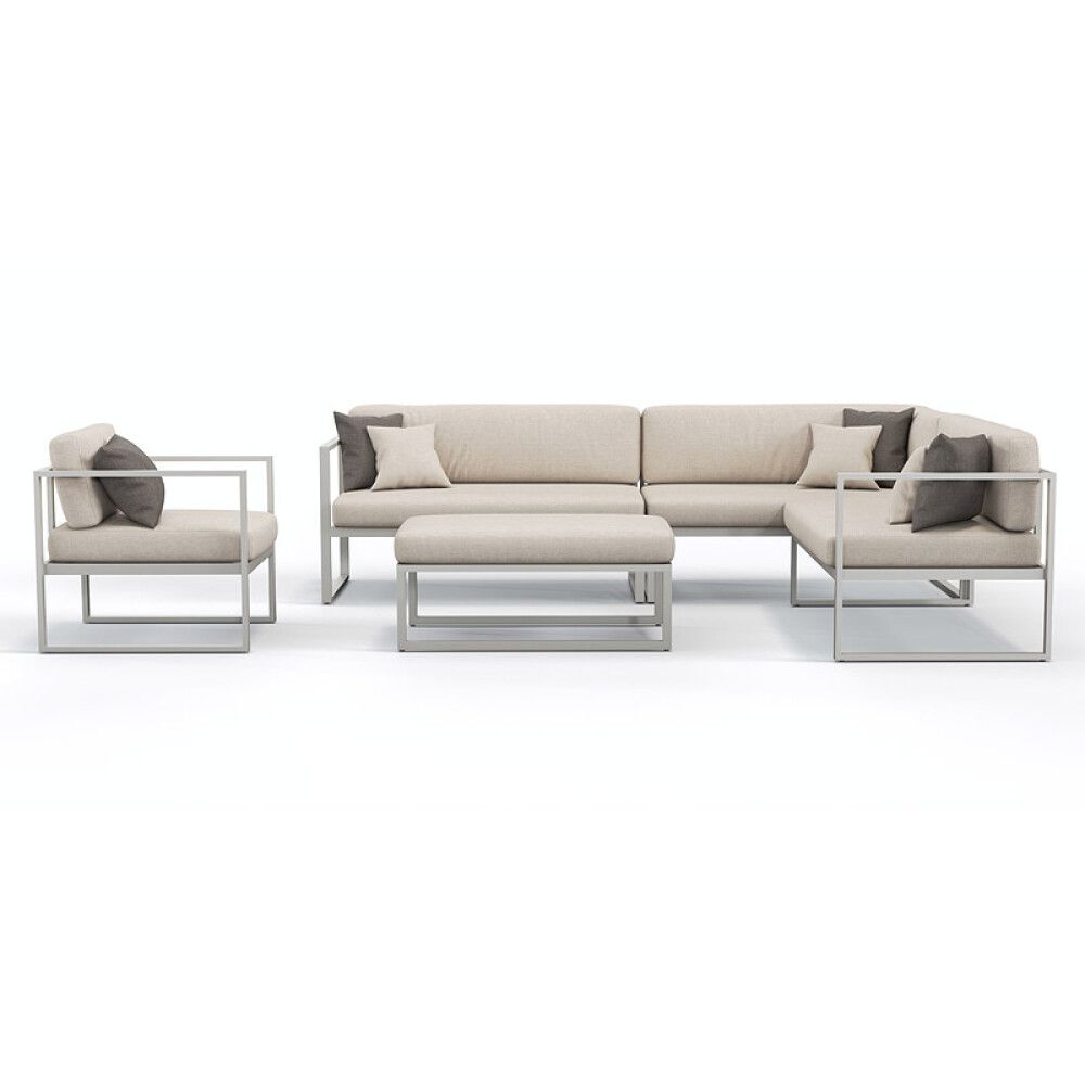 Nurgadiivan Sensum Skepparholmen, valge raam/liivakarva pehmendused