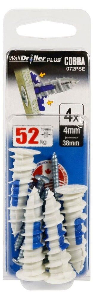 Kipsplaaditüübel Cobra WallDriller Plus 4 mm 4 tk