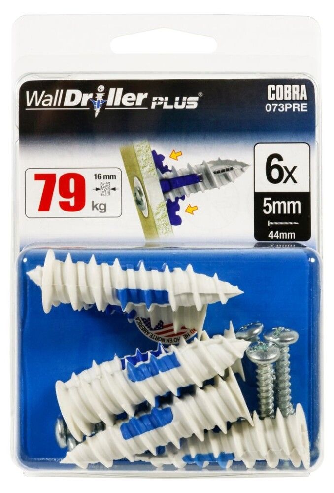 Kipsplaaditüübel Cobra WallDriller Plus 5 mm 6 tk