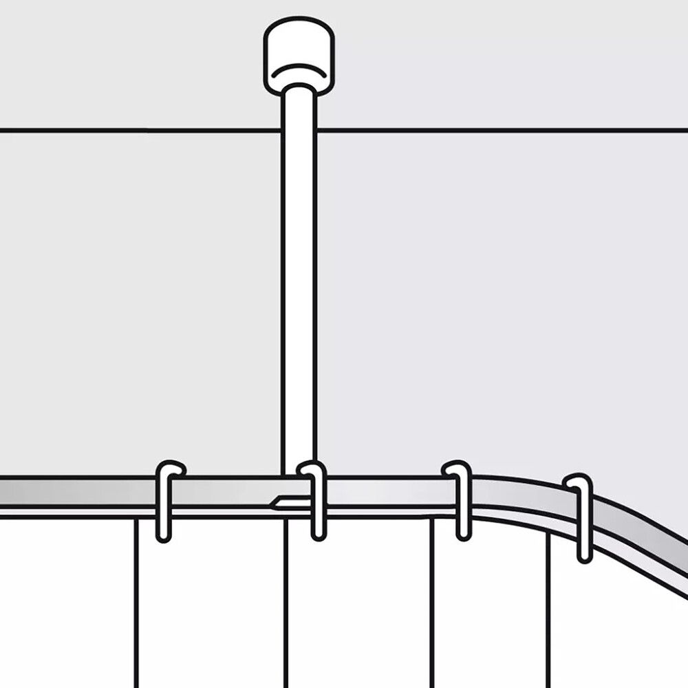 Laekinnitus dušikardinapuule Diaqua Basic Ø 2,2 x 60 cm Must