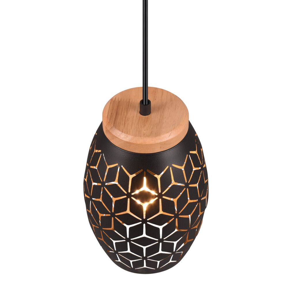 Rippvalgusti Trio Bidar Ø 15 cm must/kuldne