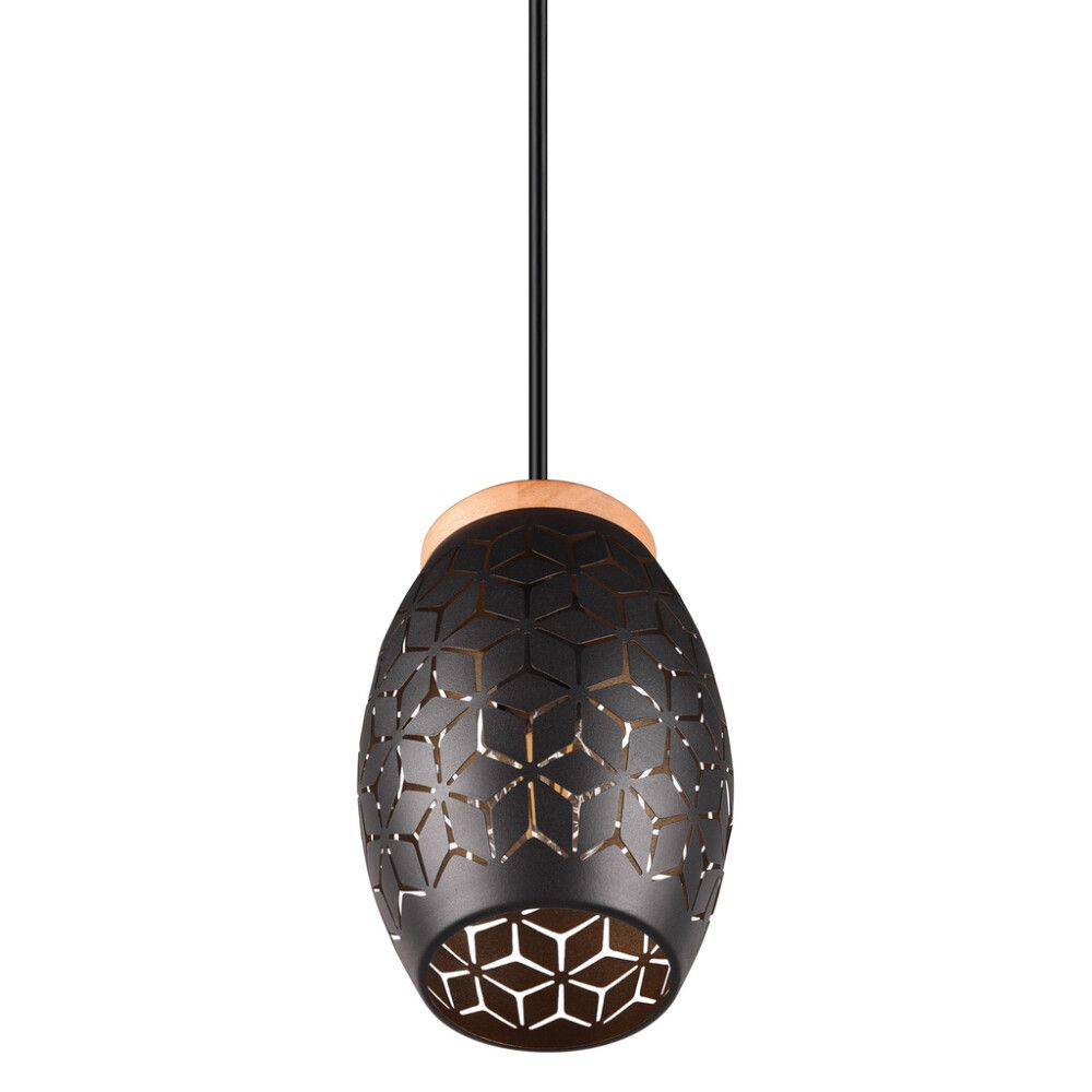 Rippvalgusti Trio Bidar Ø 15 cm must/kuldne