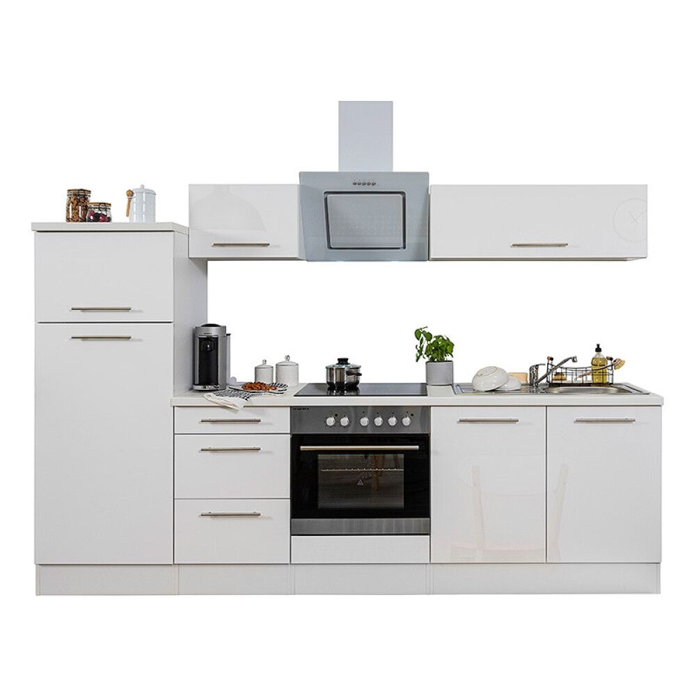 Köögikomplekt Respekta Amanda Premium 2,7 m, valge, keraamiline pliit