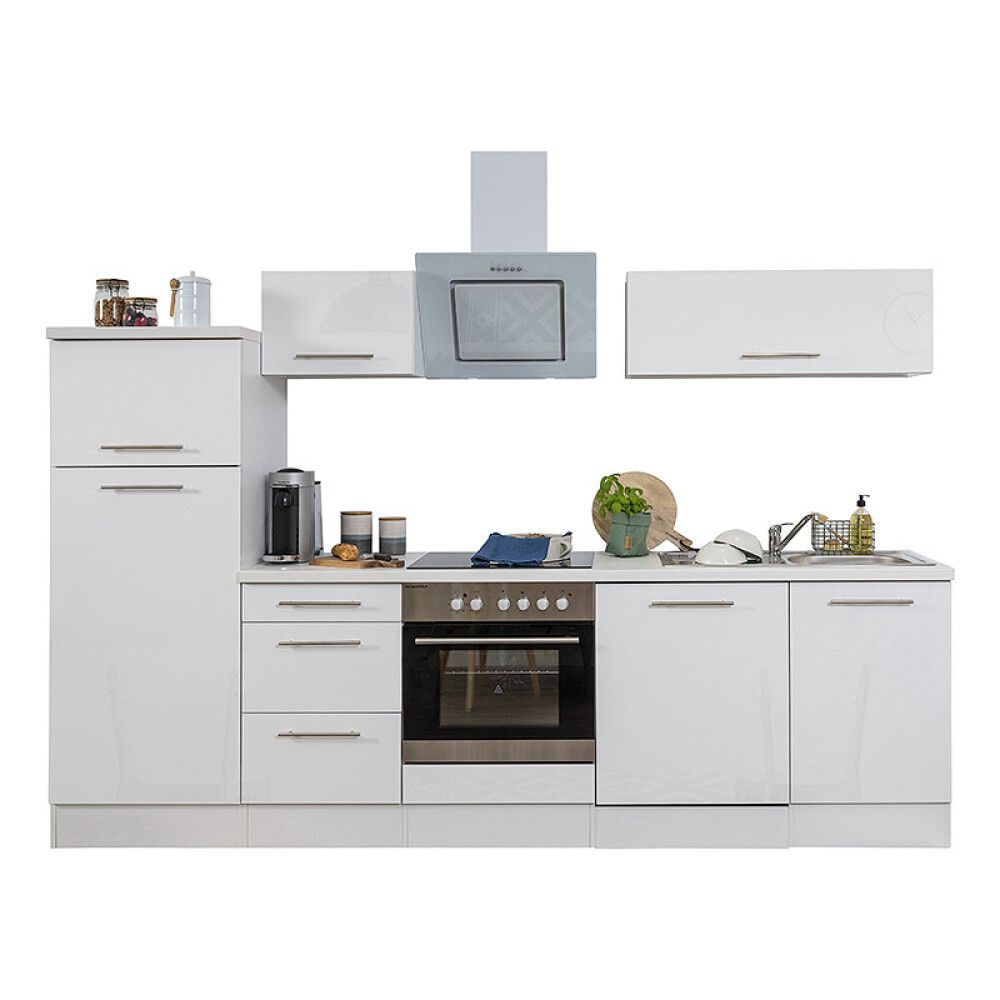 Köögikomplekt Respekta Amanda Premium 2,8 m, valge, keraamiline pliit