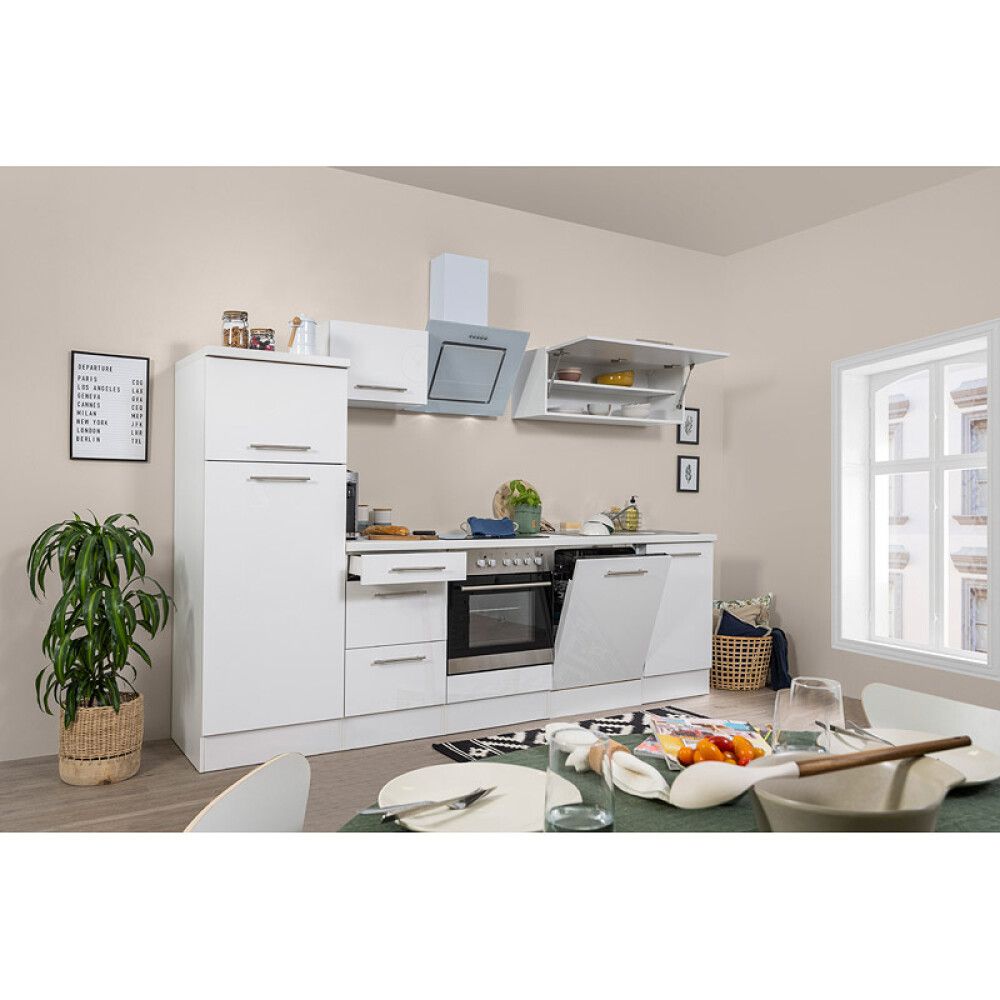 Köögikomplekt Respekta Amanda Premium 2,8 m, valge, keraamiline pliit