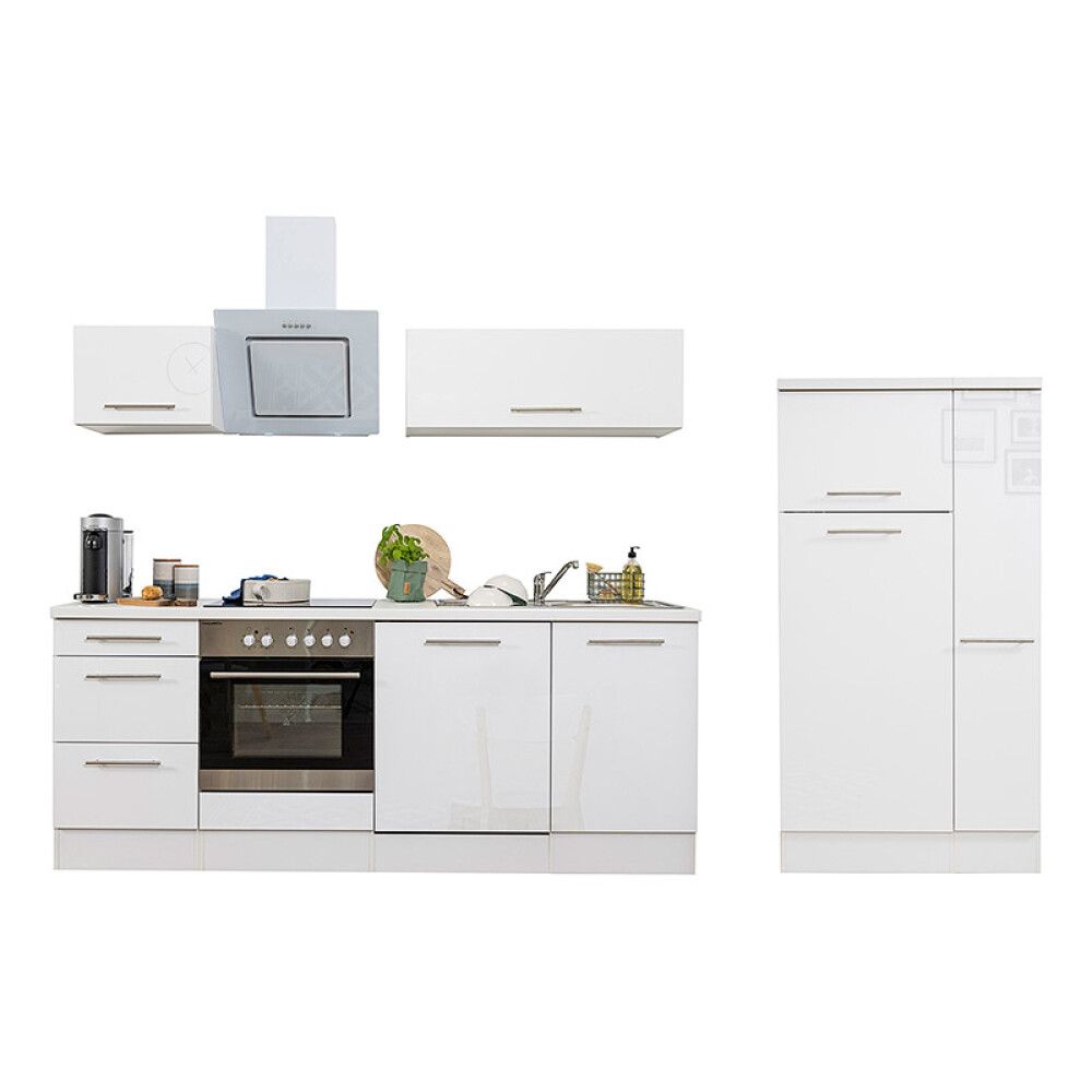 Köögikomplekt Respekta Amanda Premium 3,1 m, must/valge, keraamiline pliit