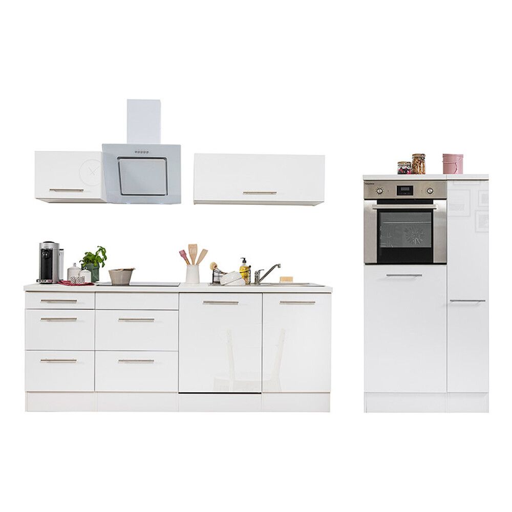 Köögikomplekt Respekta Amanda Premium 3,1 m, valge, keraamiline pliit