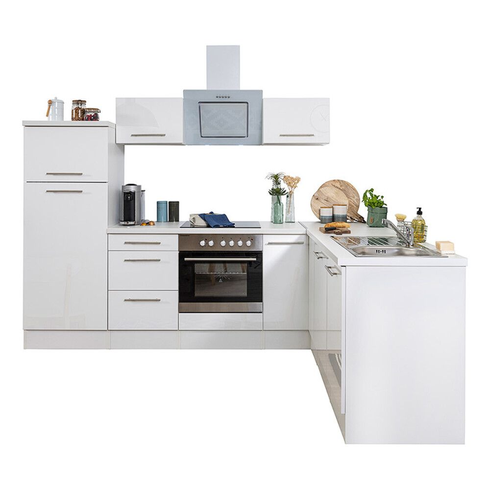 Köögikomplekt Respekta Amanda Premium 2,6 m, valge, keraamiline pliit