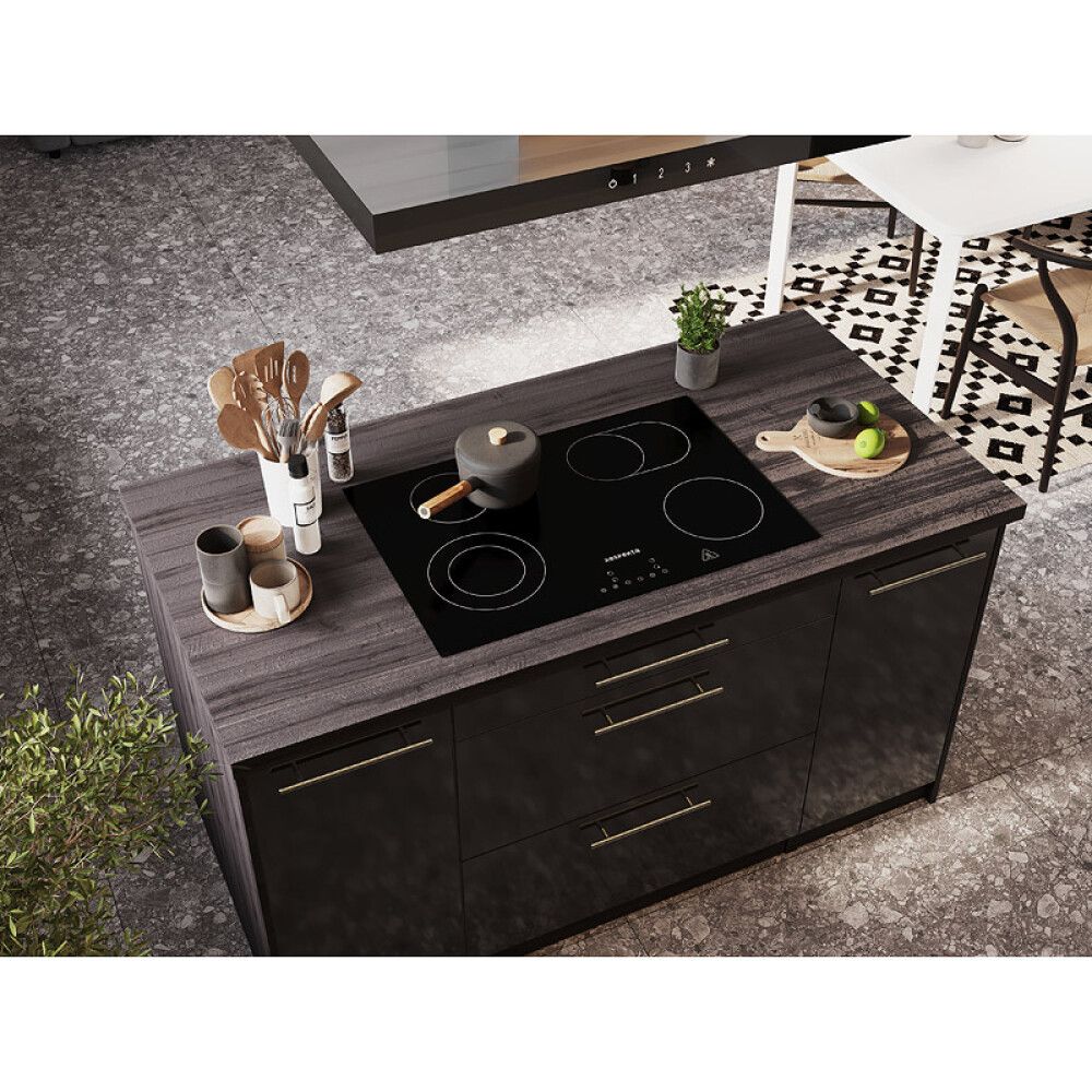 Köögikomplekt saarega Respekta Amanda Premium 2,8 m, must