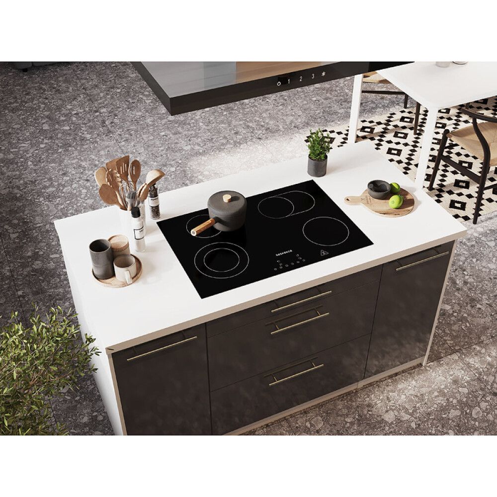 Köögikomplekt saarega Respekta Amanda Premium 3,1 m, hall/valge