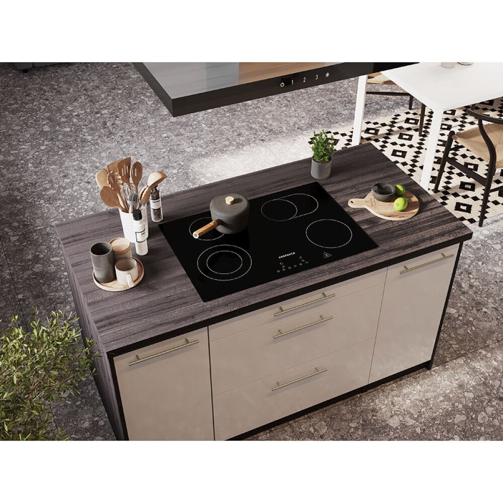 Köögikomplekt saarega Respekta Amanda Premium 3,1 m, valge/must