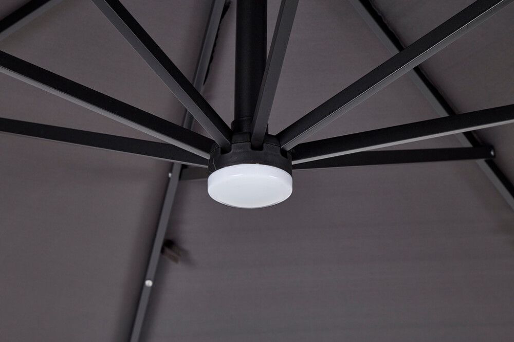 Päikesevari 350 cm LED .-valgustus, hall