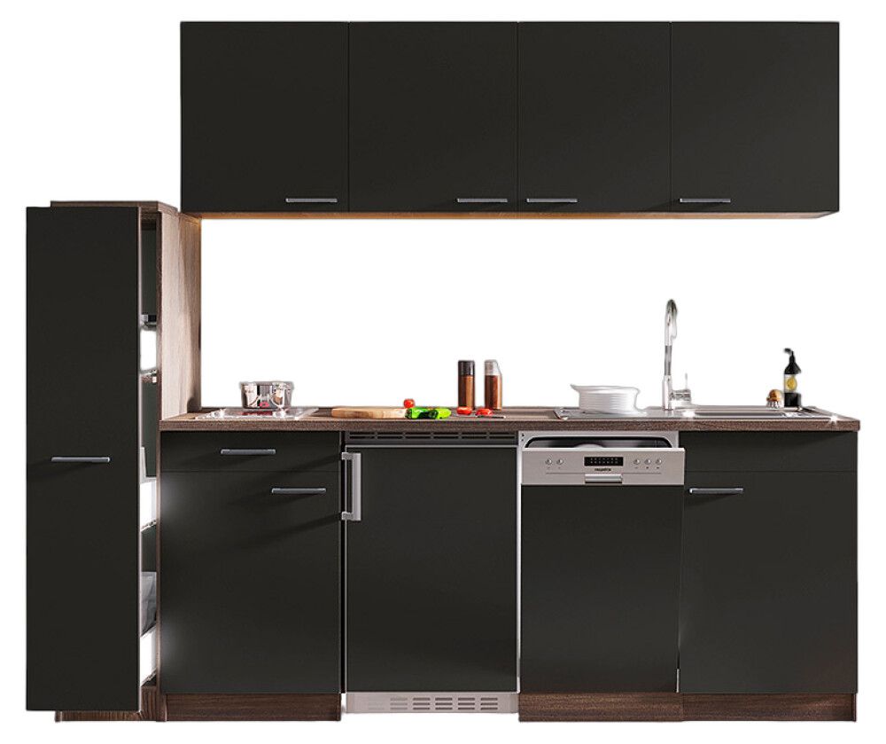 Miniköök Hilde Respekta 2,25 m hall/tamm, keraamilise pliidiga