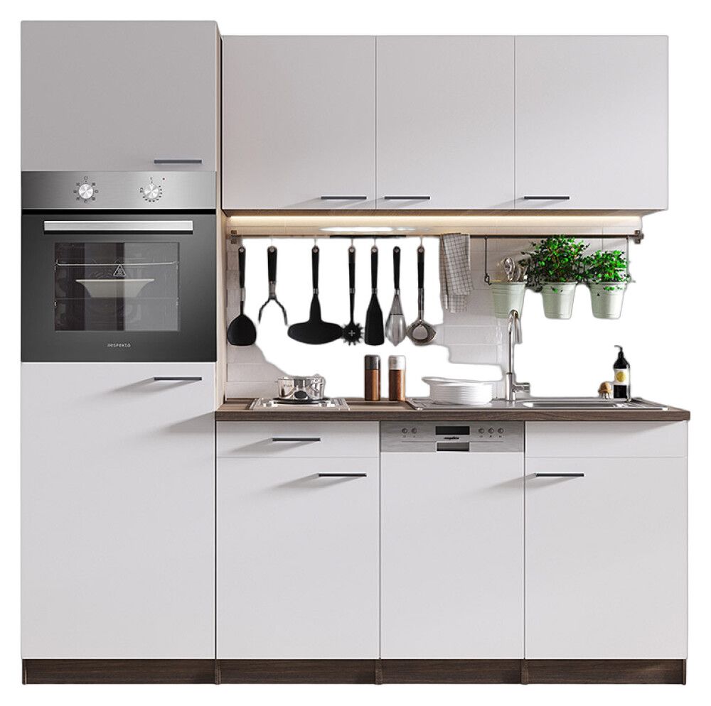 Miniköök Oliver Respekta 2,05 m valge, elektripliidiga