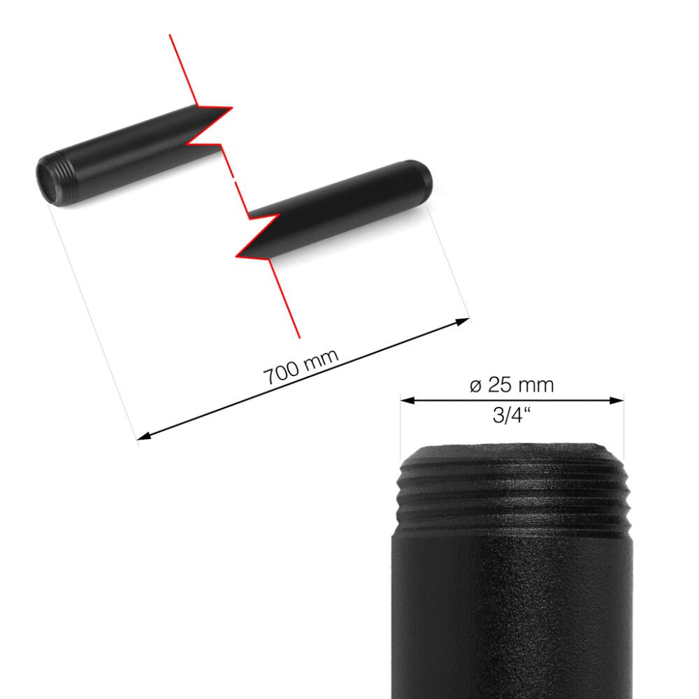 Toru Walteco RT-14 must Ø 25 x 700 mm