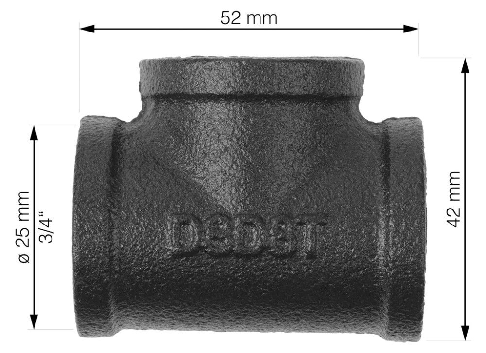 T-liitmik Walteco RT-6 must