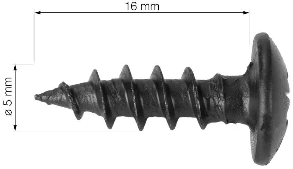 Kruvi Walteco RT-50 must Ø 5 x 16 mm 16 tk