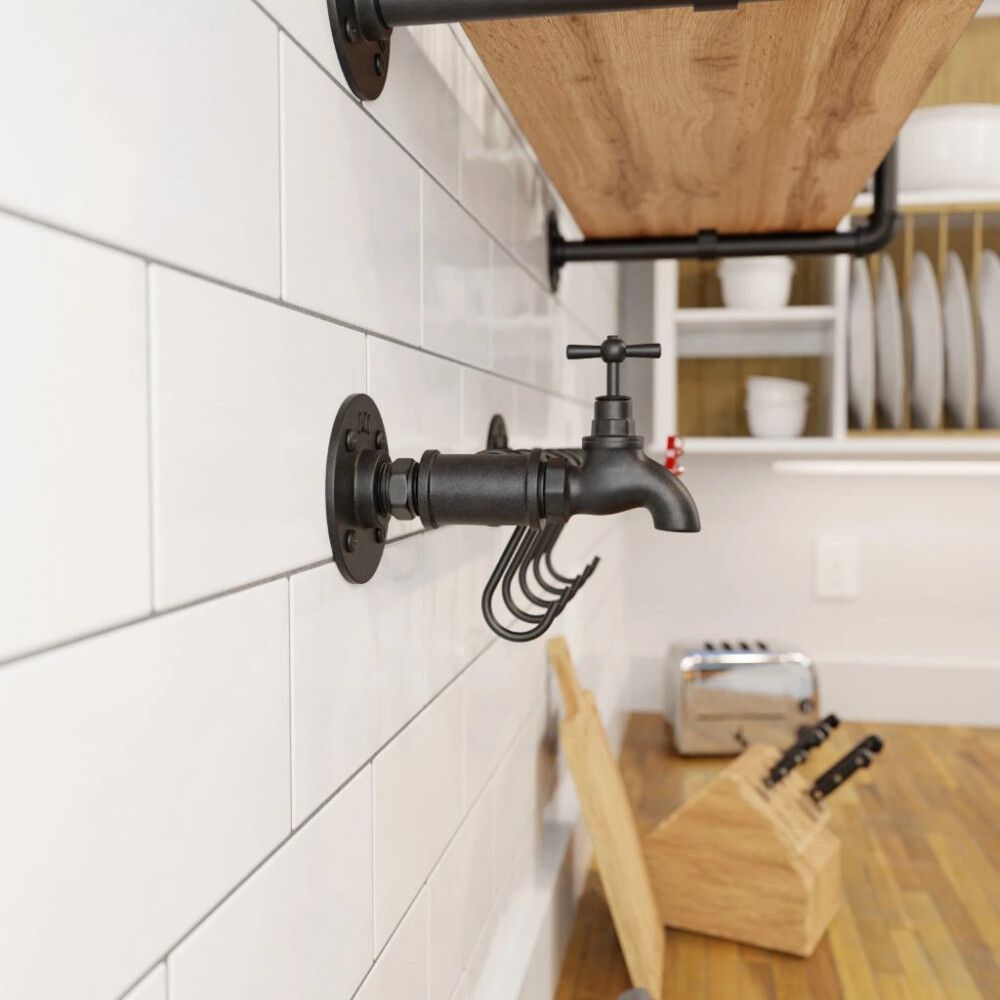 Seinanagi komplekt Walteco Rusticline Tube must 28 x 40 x 6 cm