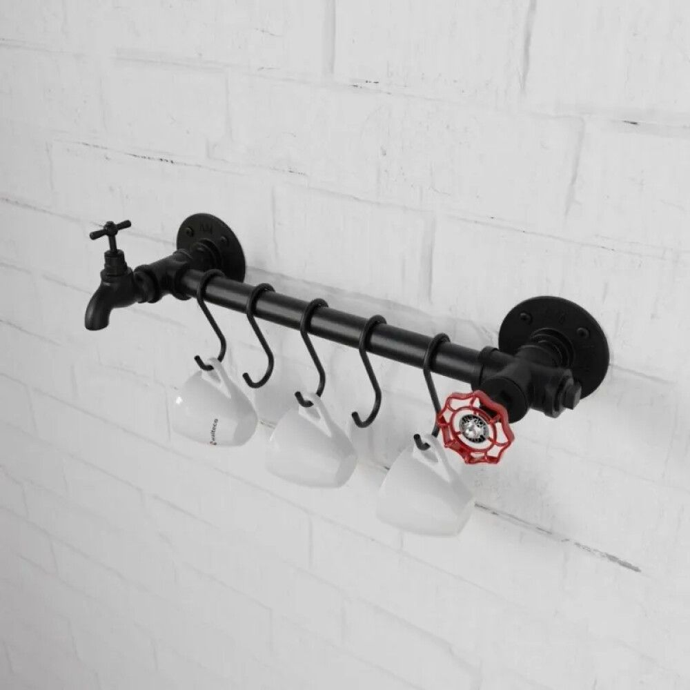 Seinanagi komplekt Walteco Rusticline Tube must 28 x 40 x 6 cm