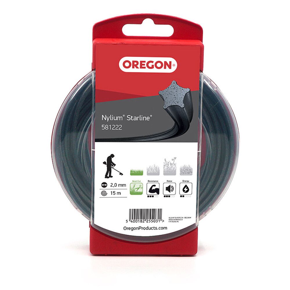 Trimmeri jõhv Oregon Nylium Starline Line 2,0 mm x 15 m