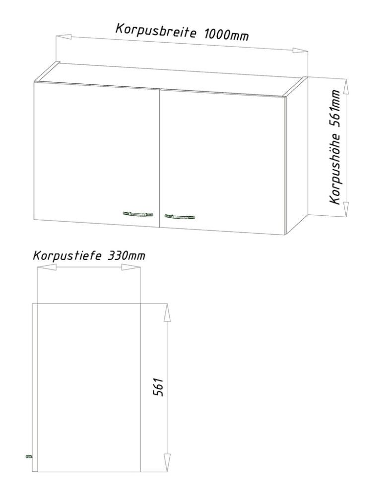 Miniköök Respekta Levin 100 cm must