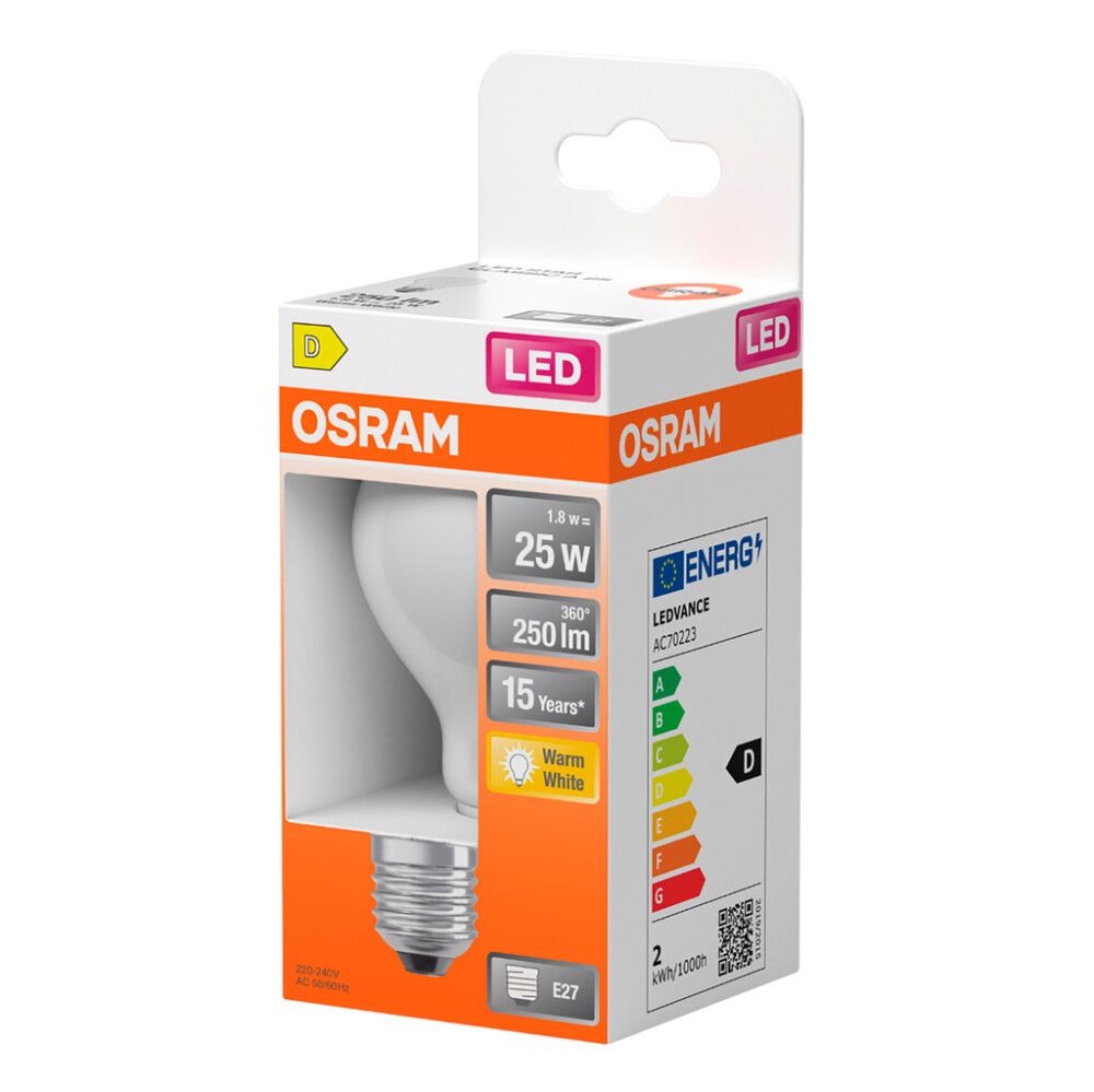 LED-lamp Osram Star Classic A25 E27 1,8 W 250 lm 2700 K opaal