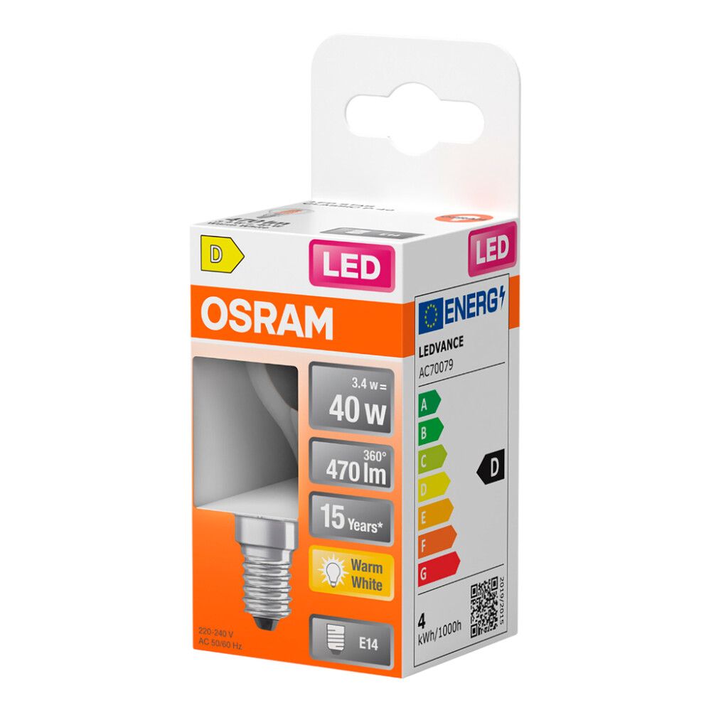 LED-lamp Osram Star Classic P40 E14 3,4 W 470 lm 2700 K kirgas 1 tk/pk