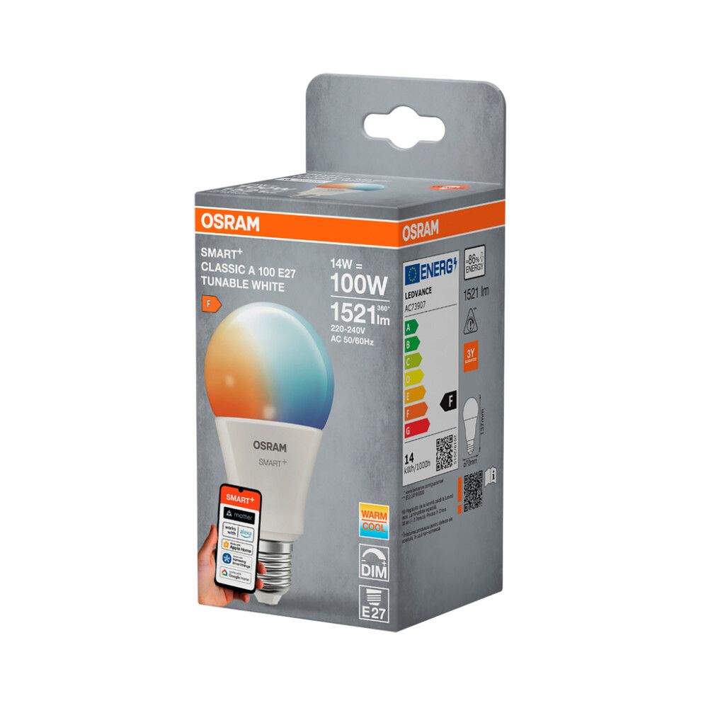 LED-lamp Osram SMART+ MATTER CL TW 70 240D E27 14W 2700K