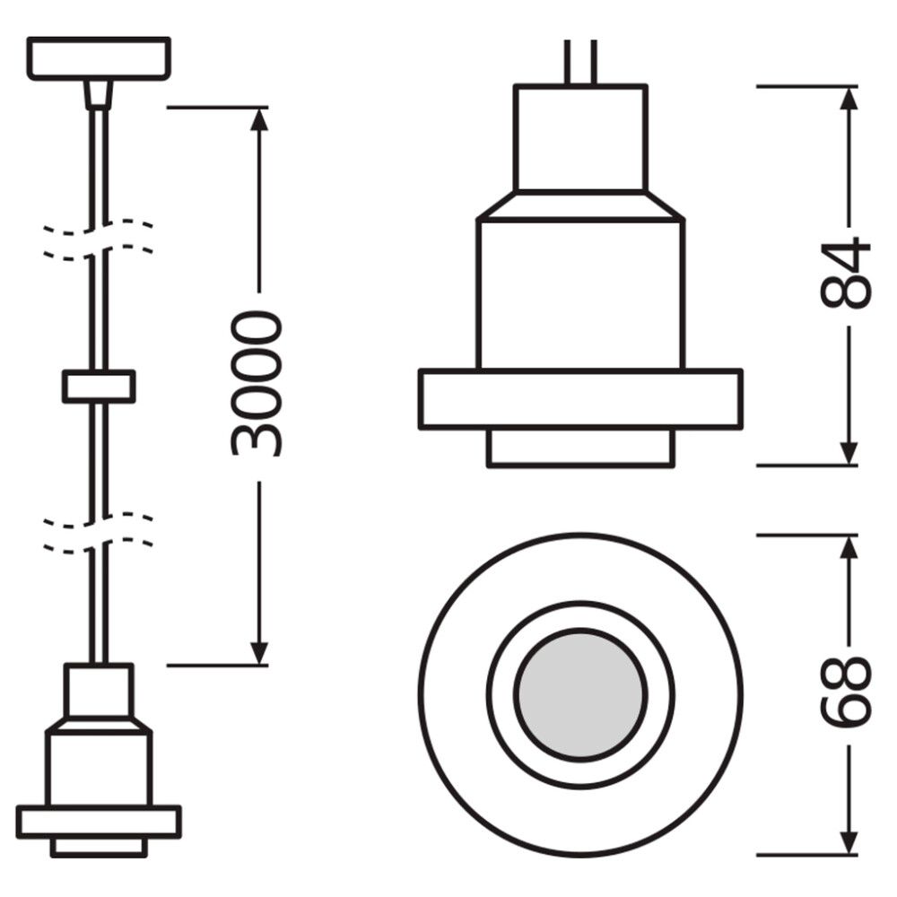 Riputusjuhe Osram Vintage 1906 Pendulum must E27