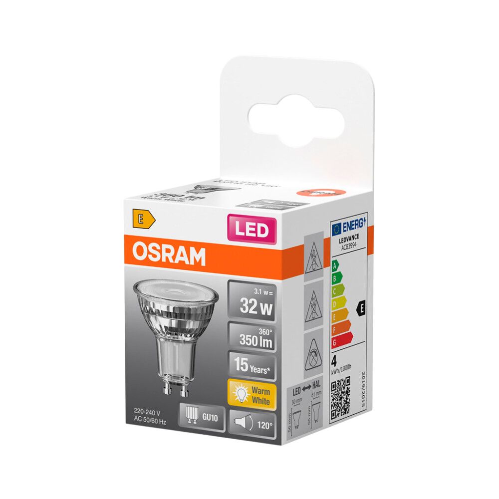 LED-lamp  Osram Star PAR16 GU10 3,1 W 350 lm 2700 K 120° 1 tk/pk