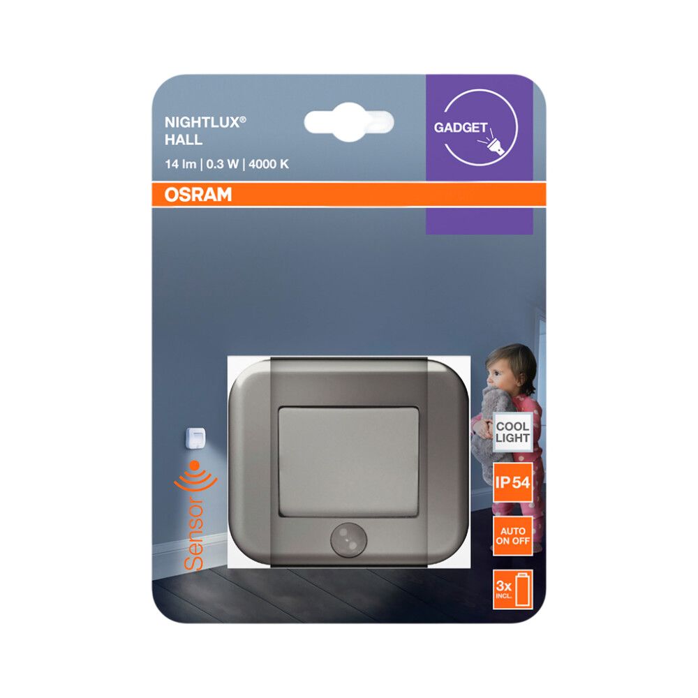 Liikumisanduriga valgusti Osram Nightlux Hall 8,4 x 7,3 cm IP54