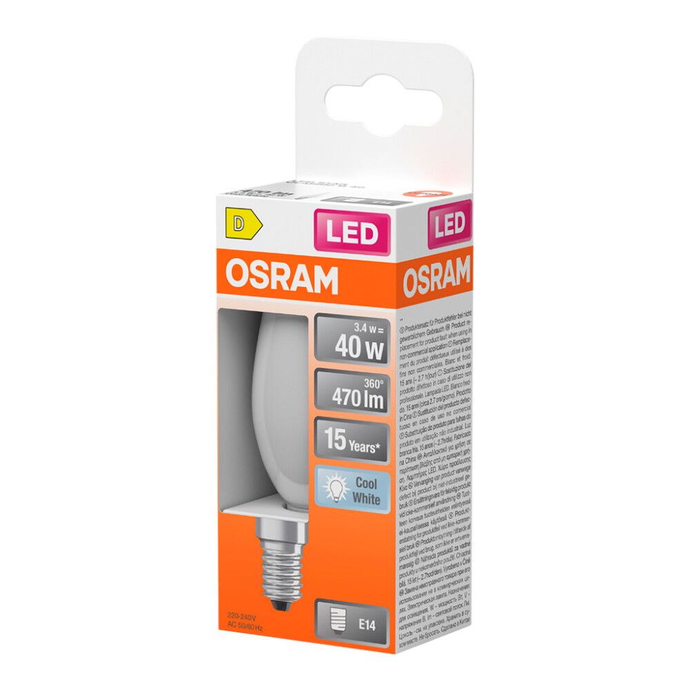 LED-lamp Osram Star Classic B40 E14 3,4 W 470 lm 4000 K opaal 1 tk/pk