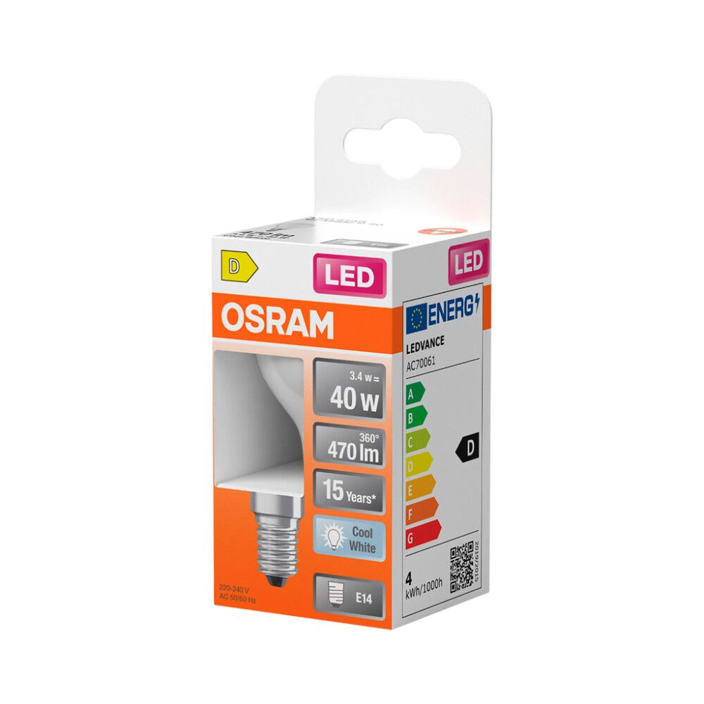 LED-lamp  Osram Star Classic P40 E14 3,4 W 470 lm 4000 K opaal 1 tk/pk
