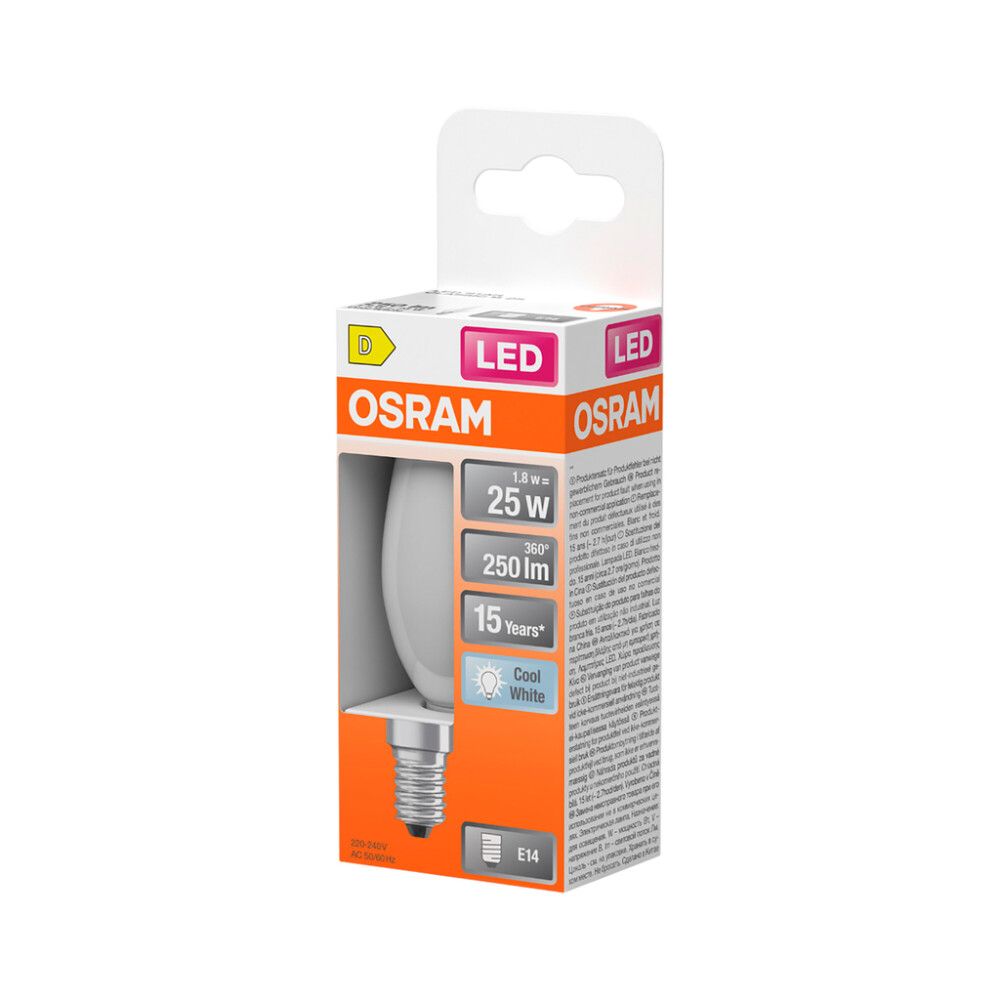 LED-lamp Osram Star Classic B25 E14 1,8 W 250 lm 4000 K opaal 1 tk/pk