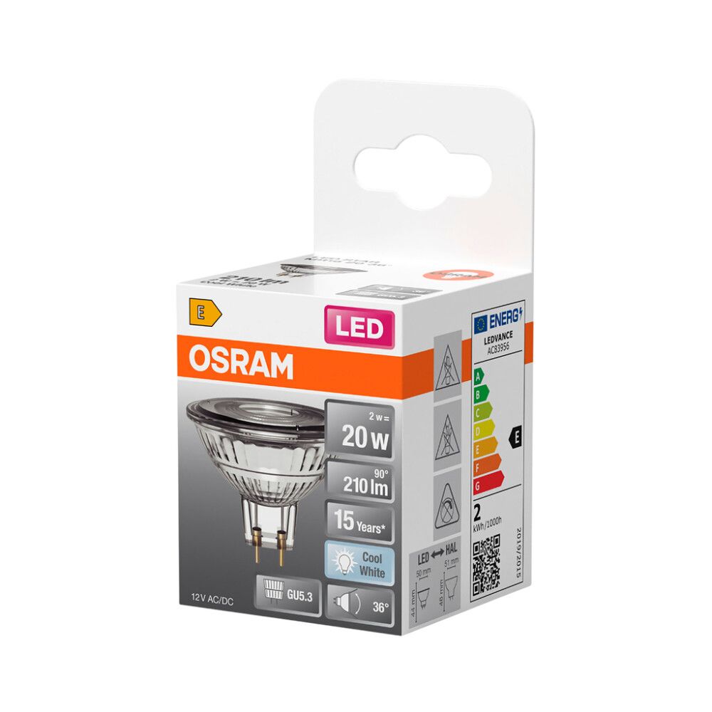 LED-lamp Osram STAR MR16 12 V 50 36D GU5.3, 2W 4000K