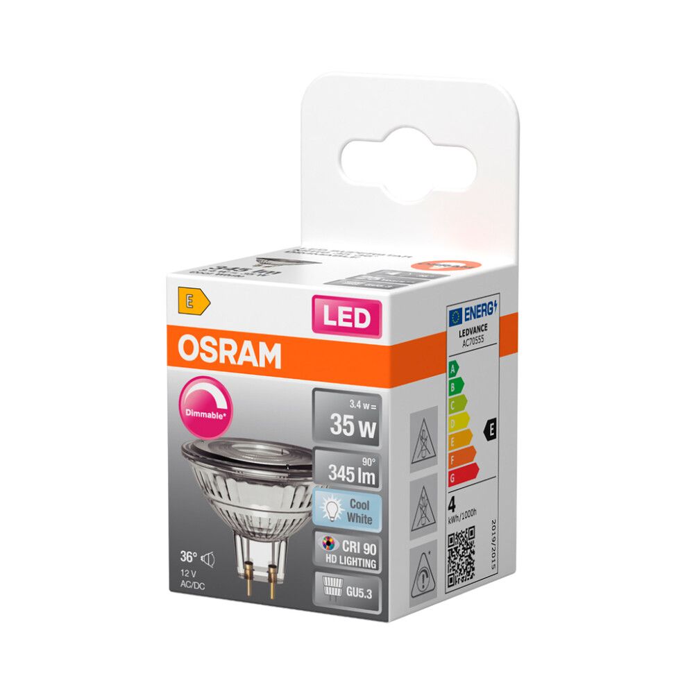 LED-lamp Osram SUPERSTAR MR16 12 V 50 36D GU5. 3,4W 4000K