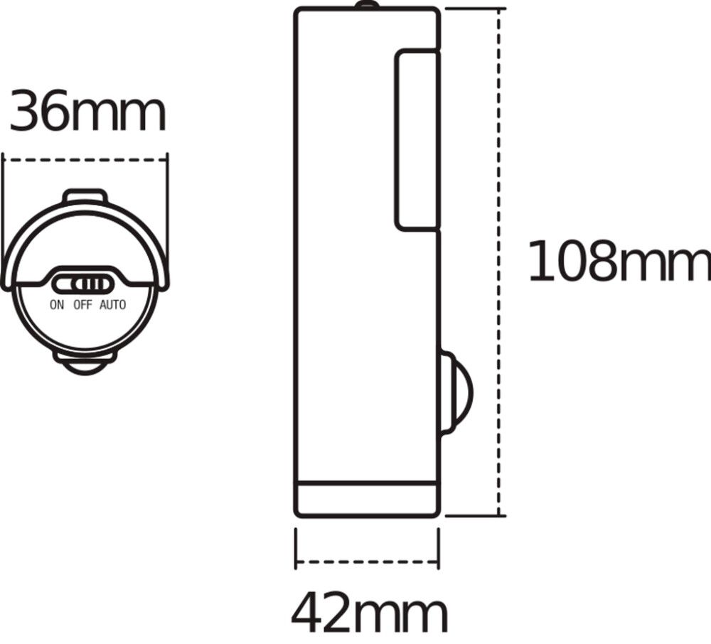 Liikumisanduriga valgusti Osram Nightlux Torch valge Ø 8,6 x 10,8 cm IP54