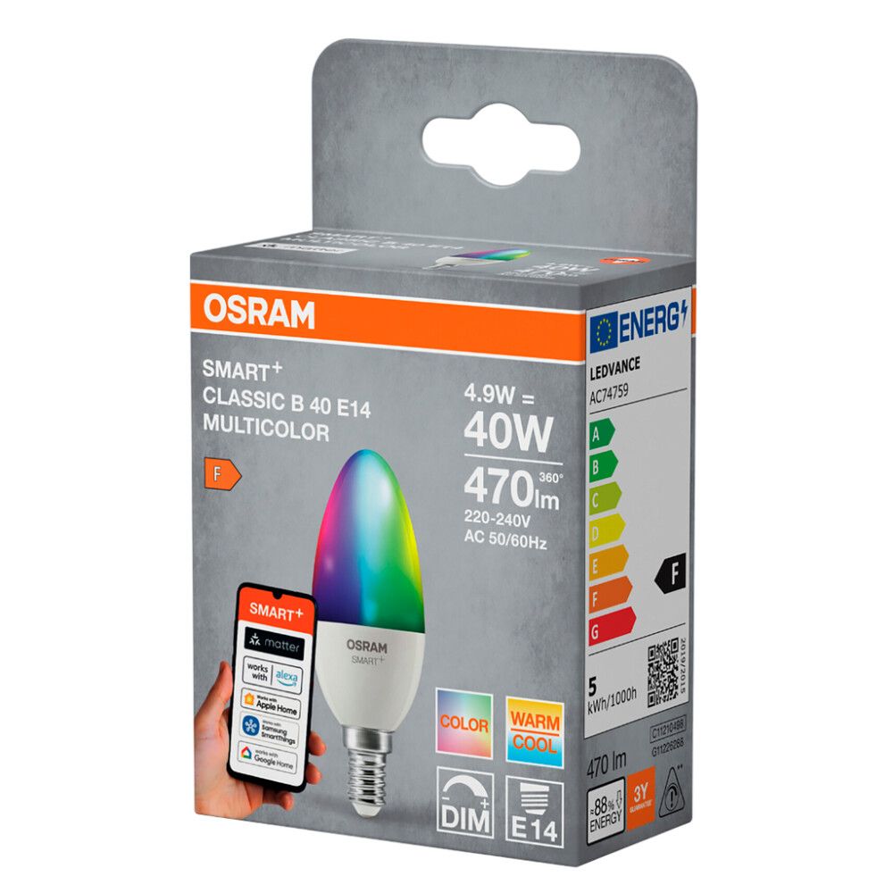 LED-lamp Osram SMART+ MATTER RGBW 39 20 E14 4,9W 2700K