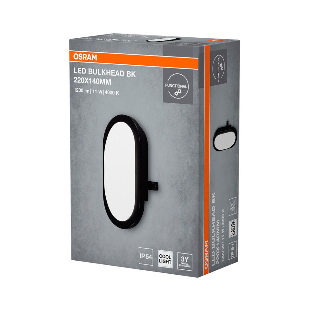 LED-üldvalgusti Osram Bulkhead 14,3 x 21,6 cm IP54 Must
