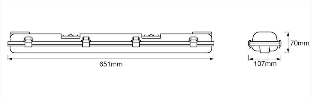 LED-üldvalgusti Osram Submarine 2 x 8 W valge 0,6 m IP65
