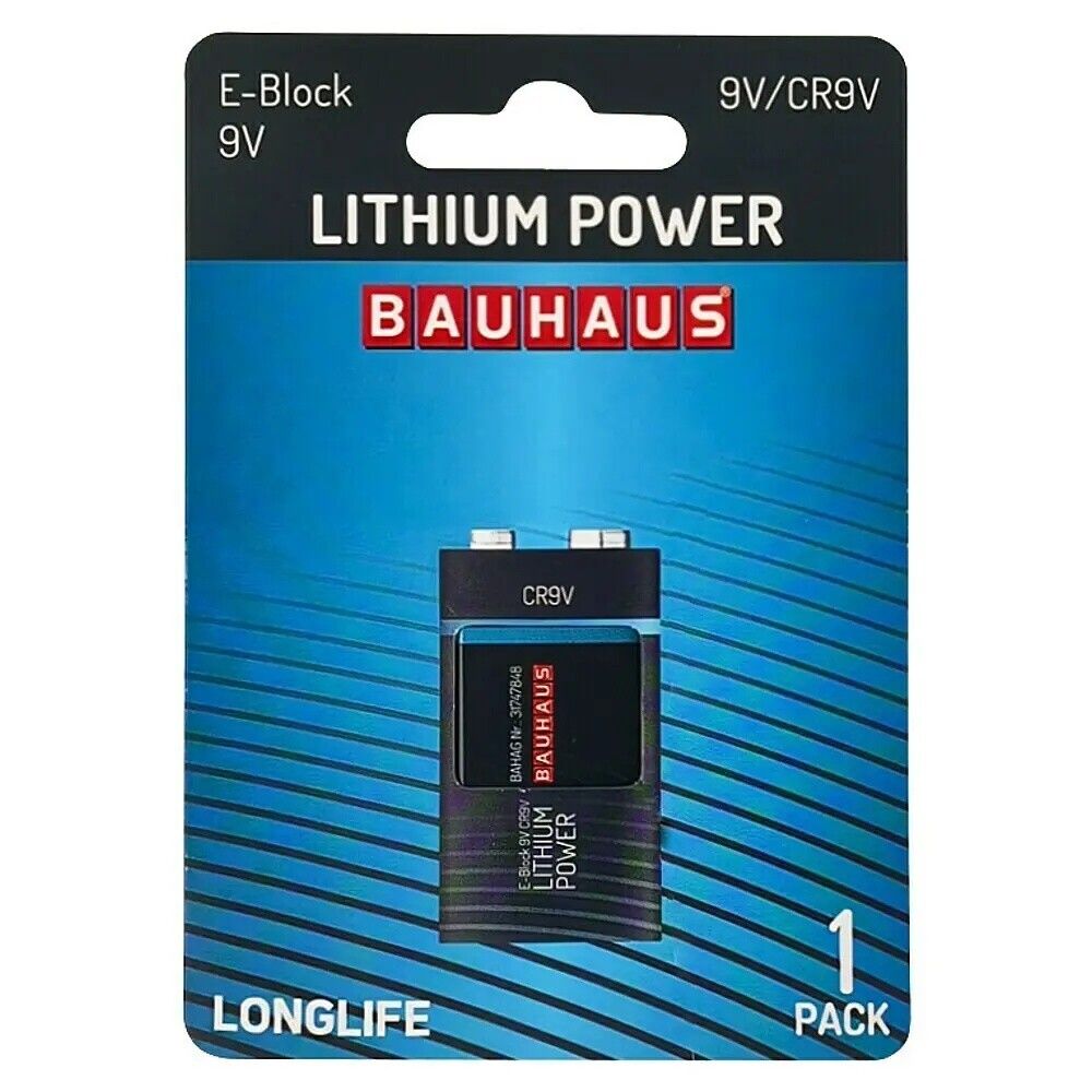 Patarei BAUHAUS Lithium Power 9V E‑Block CR9V