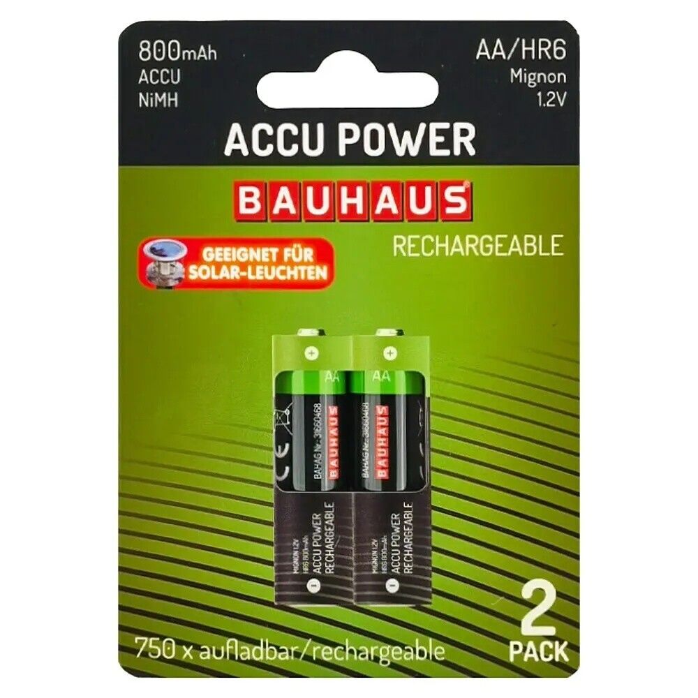 Akupatareid BAUHAUS Solar Power AA HR06 MIcro 800 mAh- 2 tk
