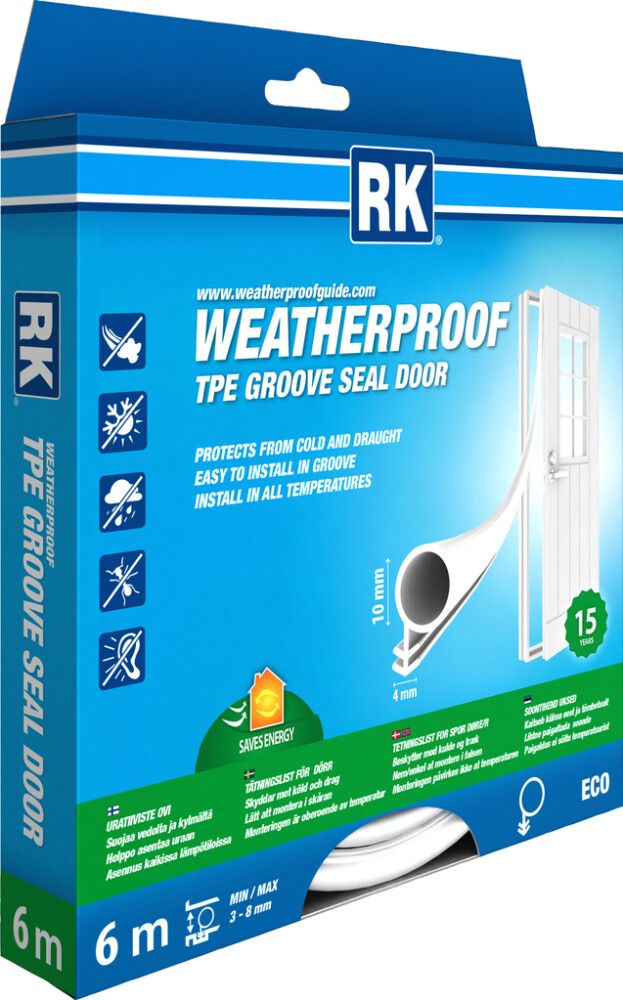 Uksetihend RK 10 mm 6 m valge