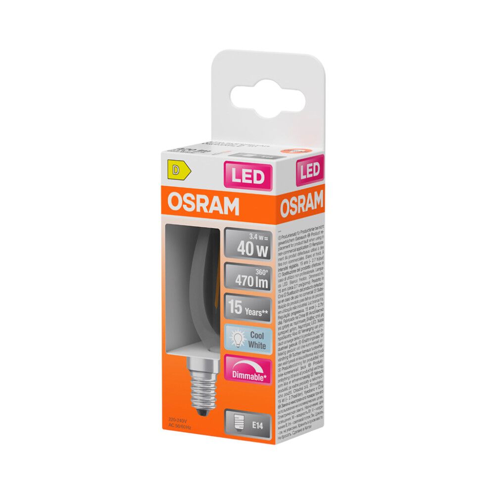 LED-lamp Osram Star Classic B40 DIM E14 3,4 W 470 lm 4000 K kirgas 1 tk/pk