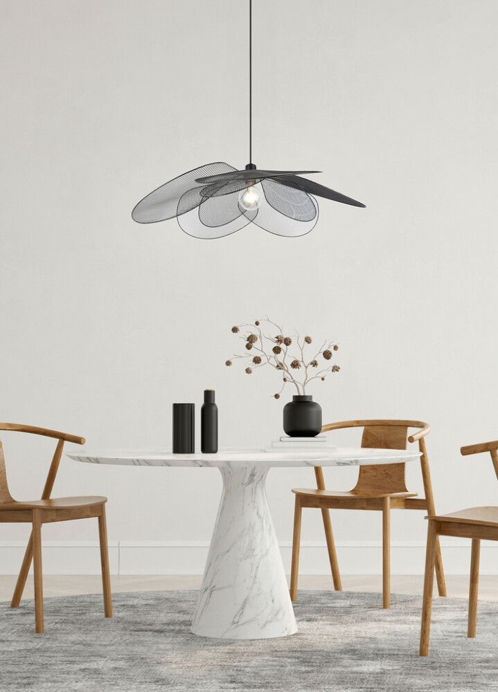 Rippvalgusti Trio Fleure mattmust Ø 87 cm