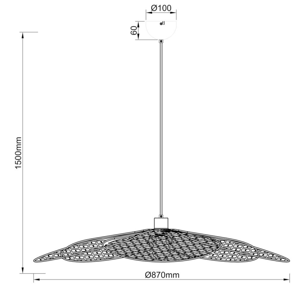 Rippvalgusti Trio Fleure mattmust Ø 87 cm