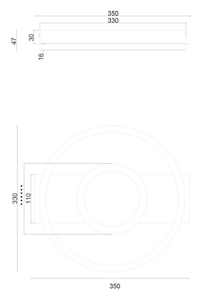LED-laevalgusti Trio Wheeler Ø 33 cm valge