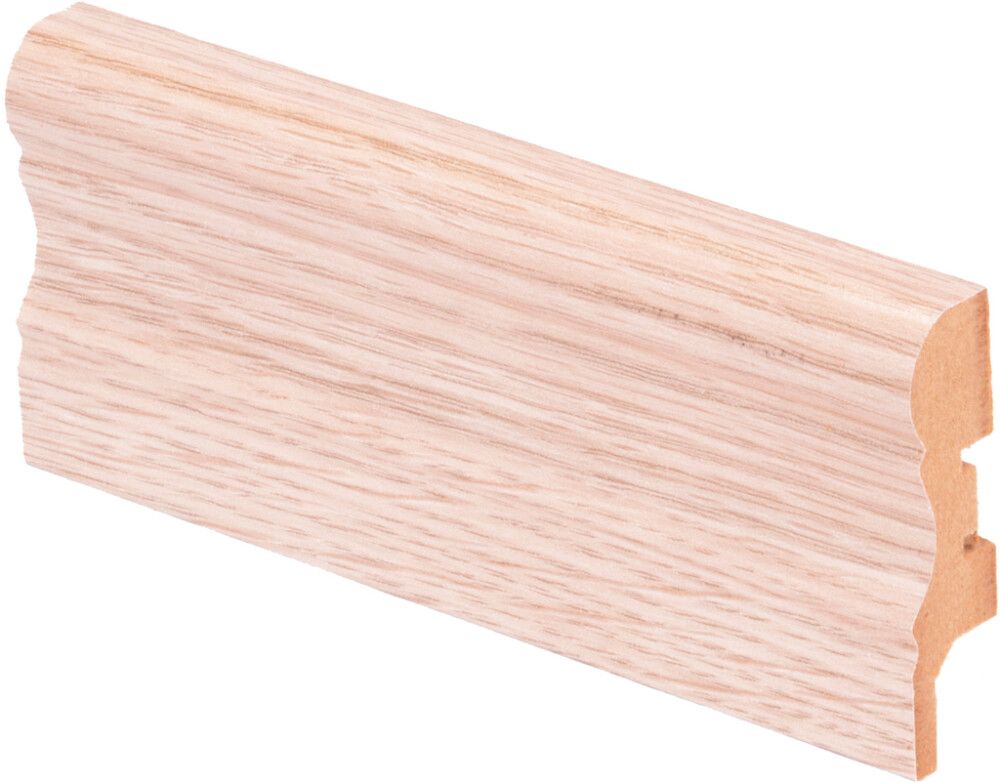 Põrandaliist MDF valge lakk tamm 15 x 60 x 2750 mm